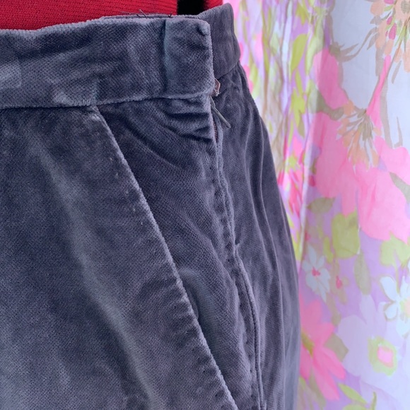 Vintage grey velvet pencil skirt - Picture 3 of 4